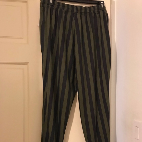 Dance Pants - Olive Green & Black Striped - Picture 2 of 4